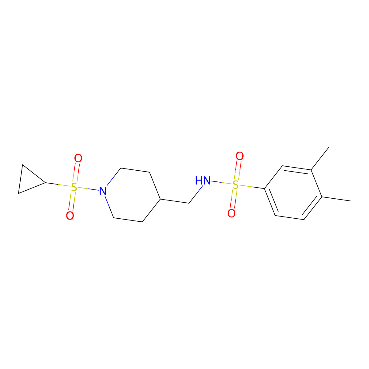 N-((1-(cyclopropylsulfonyl)piperidin-4-yl)methyl)-3,4-dimethylbenzenesulfonamide molecular structure, CAS 1234873-54-1