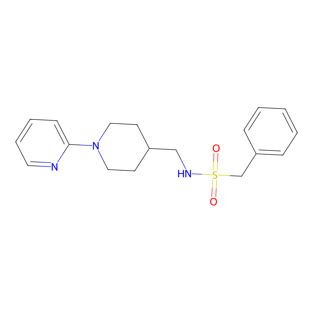 1-phenyl-N-{[1-(pyridin-2-yl)piperidin-4-yl]methyl}methanesulfonamide molecular structure, CAS 1234876-96-0