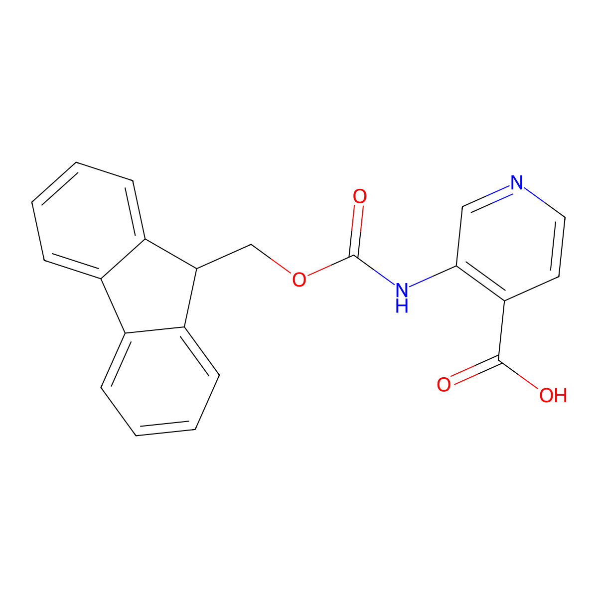 3-((((9H-Fluoren-9-yl)methoxy)carbonyl)amino)isonicotinic acid molecular structure, CAS 1234878-64-8