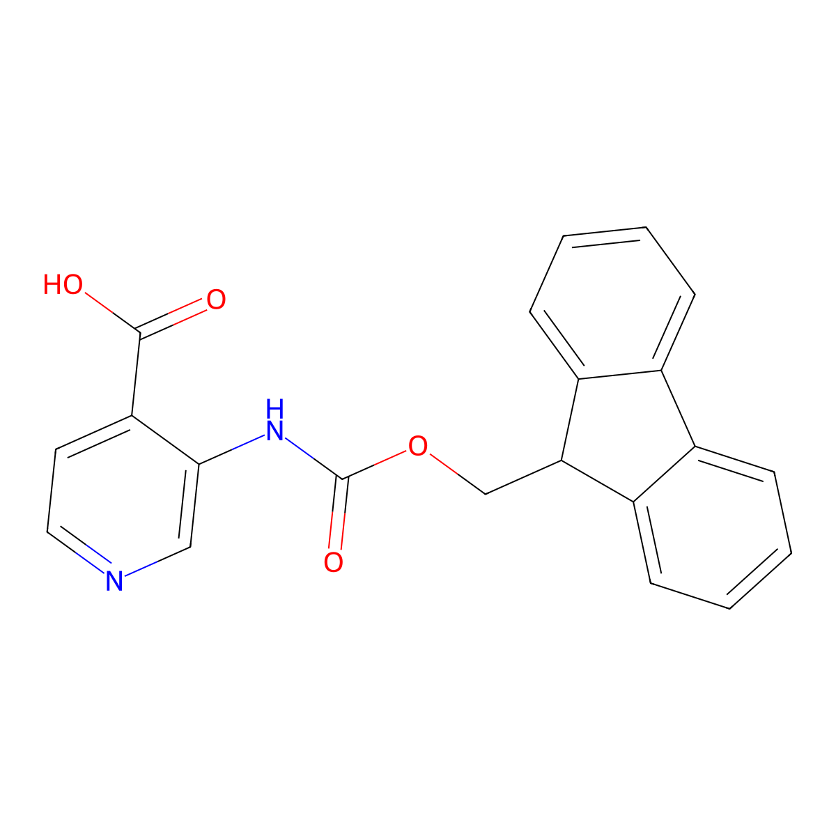 3-((((9H-Fluoren-9-yl)methoxy)carbonyl)amino)isonicotinic acid molecular structure, CAS 1234878-64-8