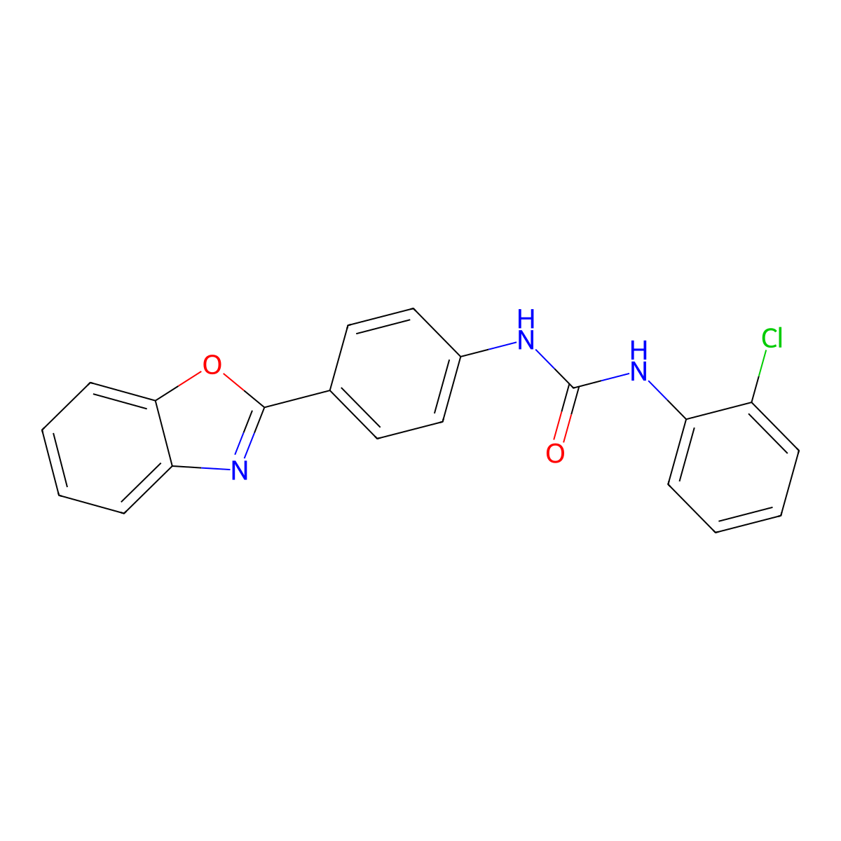 1-(4-(Benzo[d]oxazol-2-yl)phenyl)-3-(2-chlorophenyl)urea molecular structure, CAS 1234880-03-5