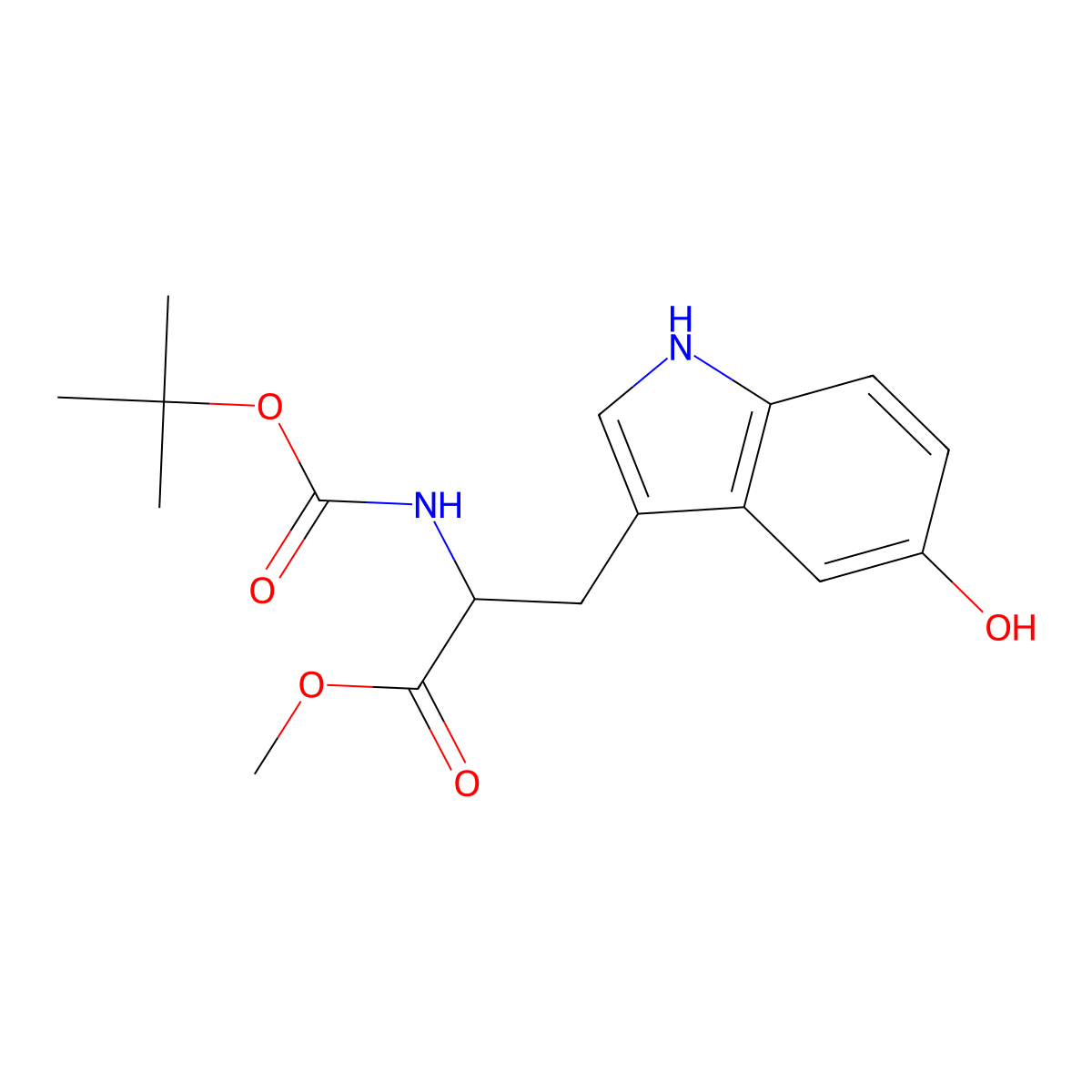 (R)-N-Boc-5-hydroxy-trp-ome molecular structure, CAS 1234880-33-1