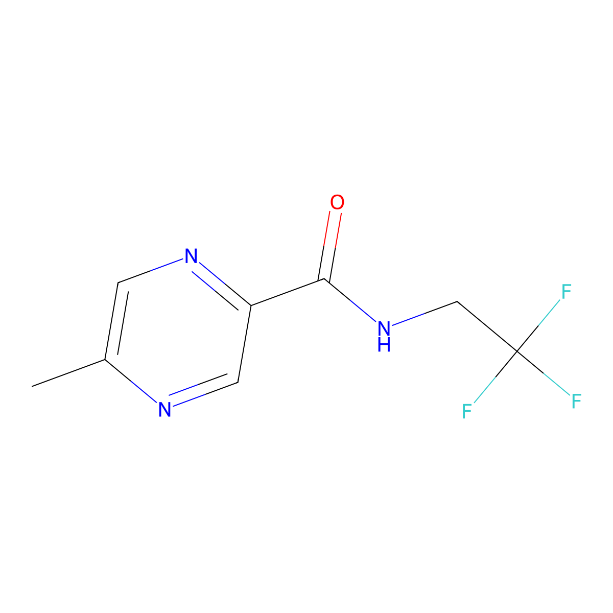 5-methyl-N-(2,2,2-trifluoroethyl)pyrazine-2-carboxamide molecular structure, CAS 1234881-47-0