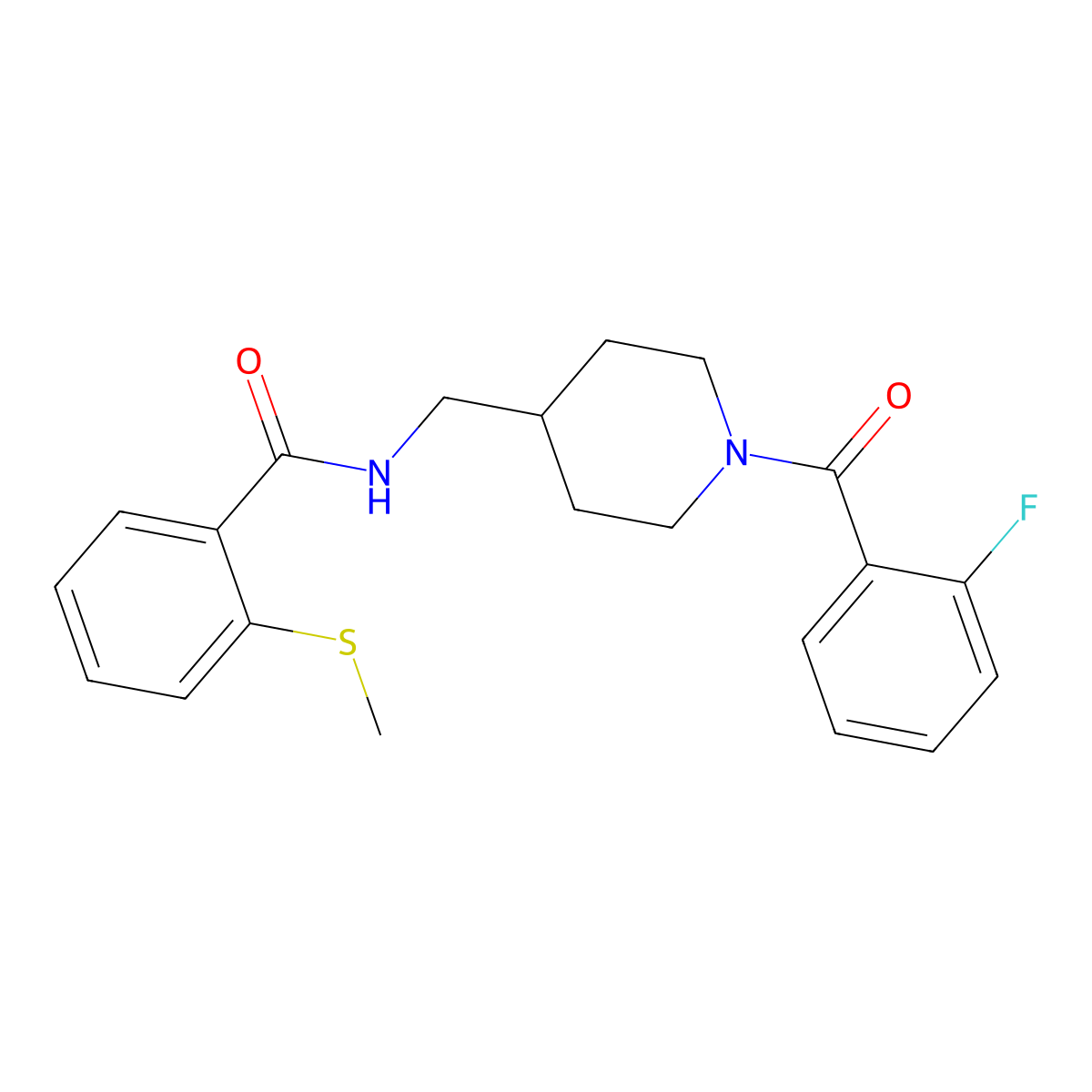 N-((1-(2-fluorobenzoyl)piperidin-4-yl)methyl)-2-(methylthio)benzamide molecular structure, CAS 1234881-85-6