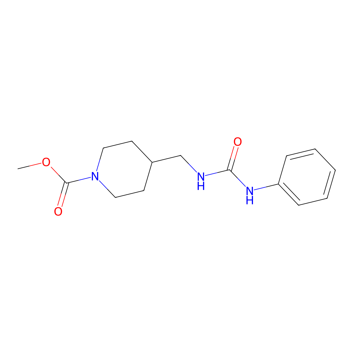 Methyl 4-((3-phenylureido)methyl)piperidine-1-carboxylate molecular structure, CAS 1234884-00-4