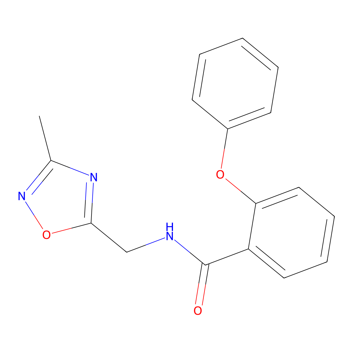 N-((3-methyl-1,2,4-oxadiazol-5-yl)methyl)-2-phenoxybenzamide molecular structure, CAS 1234885-01-8