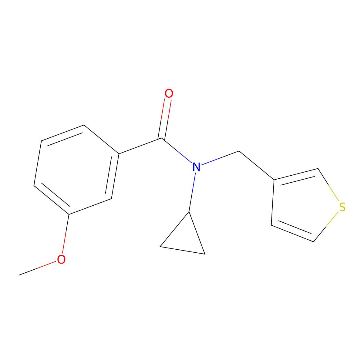 N-cyclopropyl-3-methoxy-N-(thiophen-3-ylmethyl)benzamide molecular structure, CAS 1234887-12-7