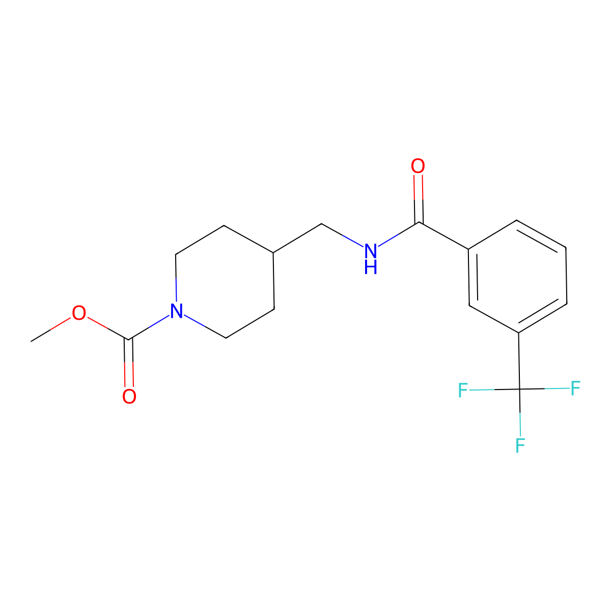 Methyl 4-({[3-(trifluoromethyl)phenyl]formamido}methyl)piperidine-1-carboxylate molecular structure, CAS 1234887-23-0