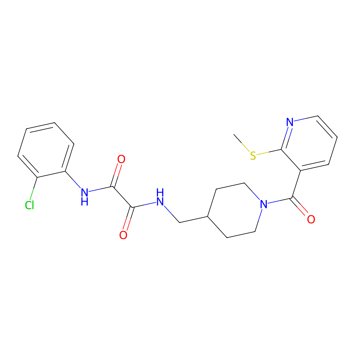 N1-(2-chlorophenyl)-N2-((1-(2-(methylthio)nicotinoyl)piperidin-4-yl)methyl)oxalamide molecular structure, CAS 1234887-53-6