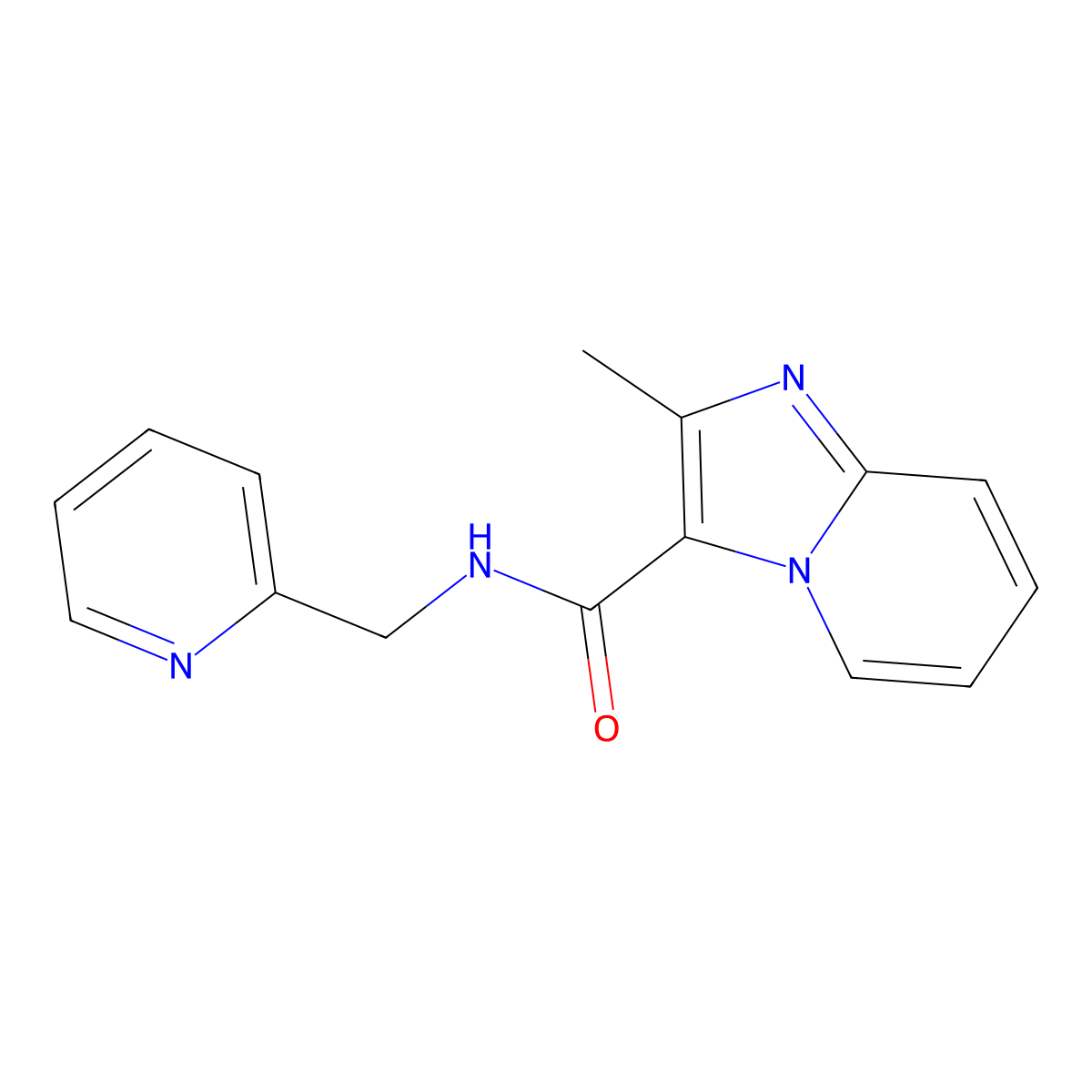2-methyl-N-(pyridin-2-ylmethyl)imidazo[1,2-a]pyridine-3-carboxamide molecular structure, CAS 1234891-72-5