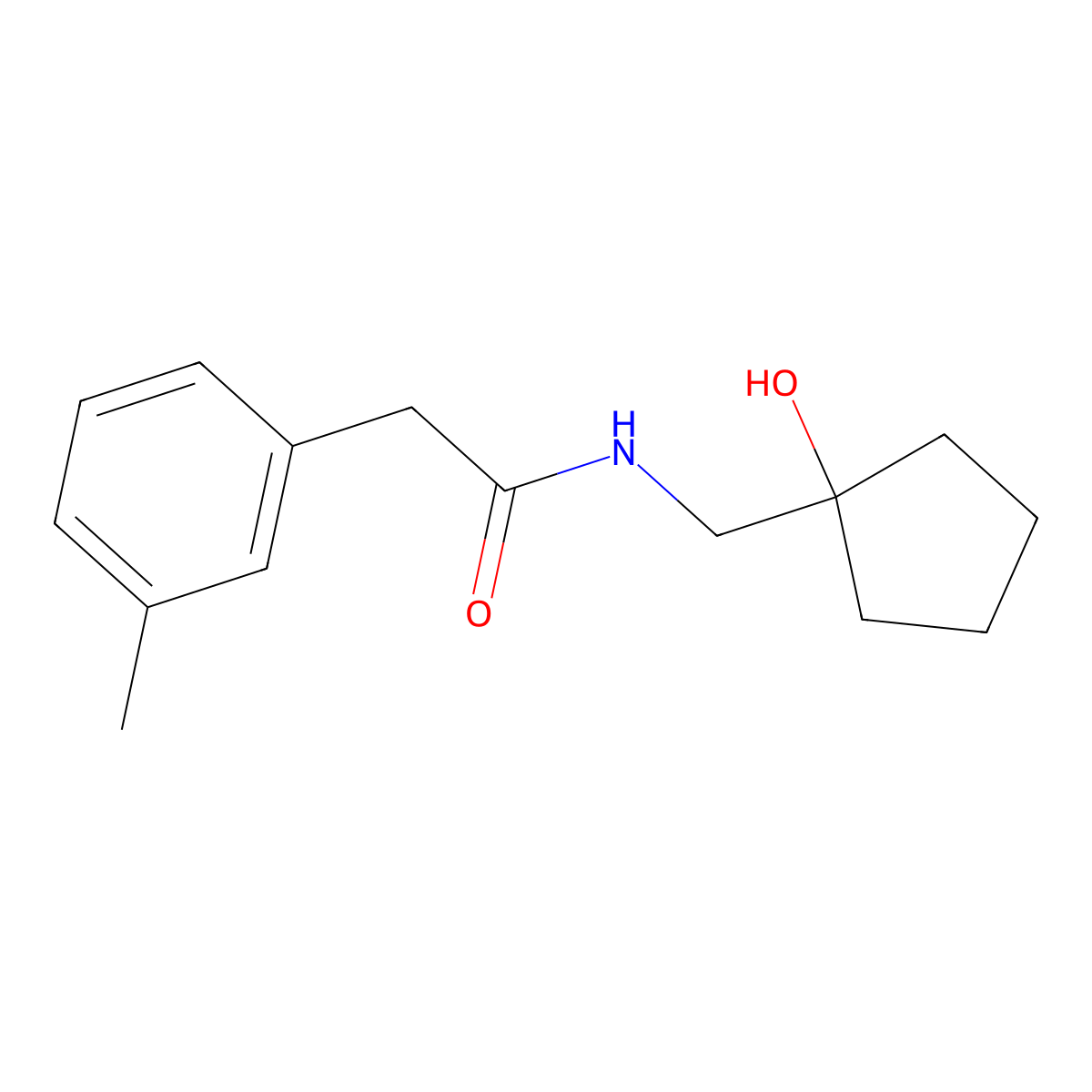 N-((1-hydroxycyclopentyl)methyl)-2-(m-tolyl)acetamide molecular structure, CAS 1234893-11-8