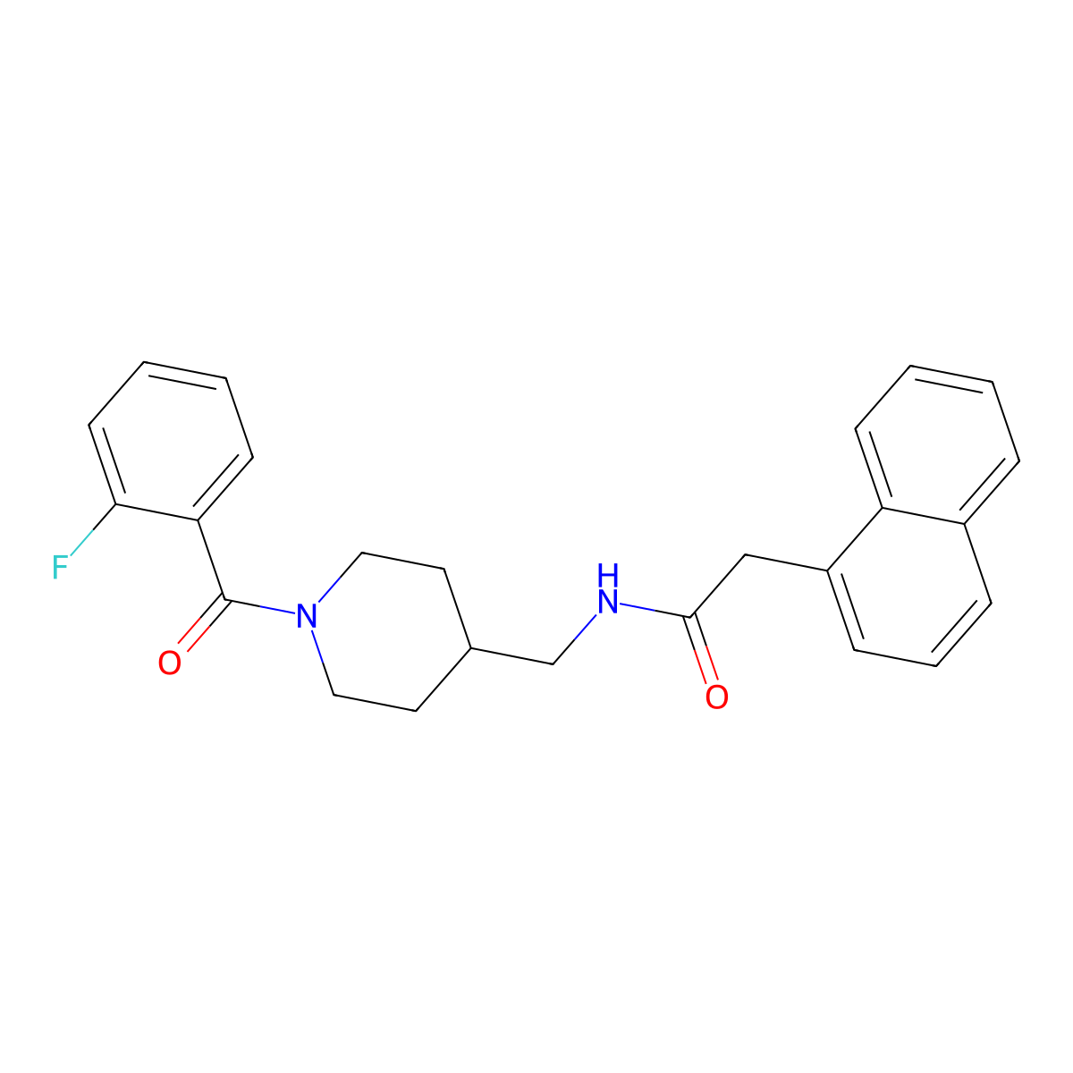N-((1-(2-fluorobenzoyl)piperidin-4-yl)methyl)-2-(naphthalen-1-yl)acetamide molecular structure, CAS 1234893-12-9