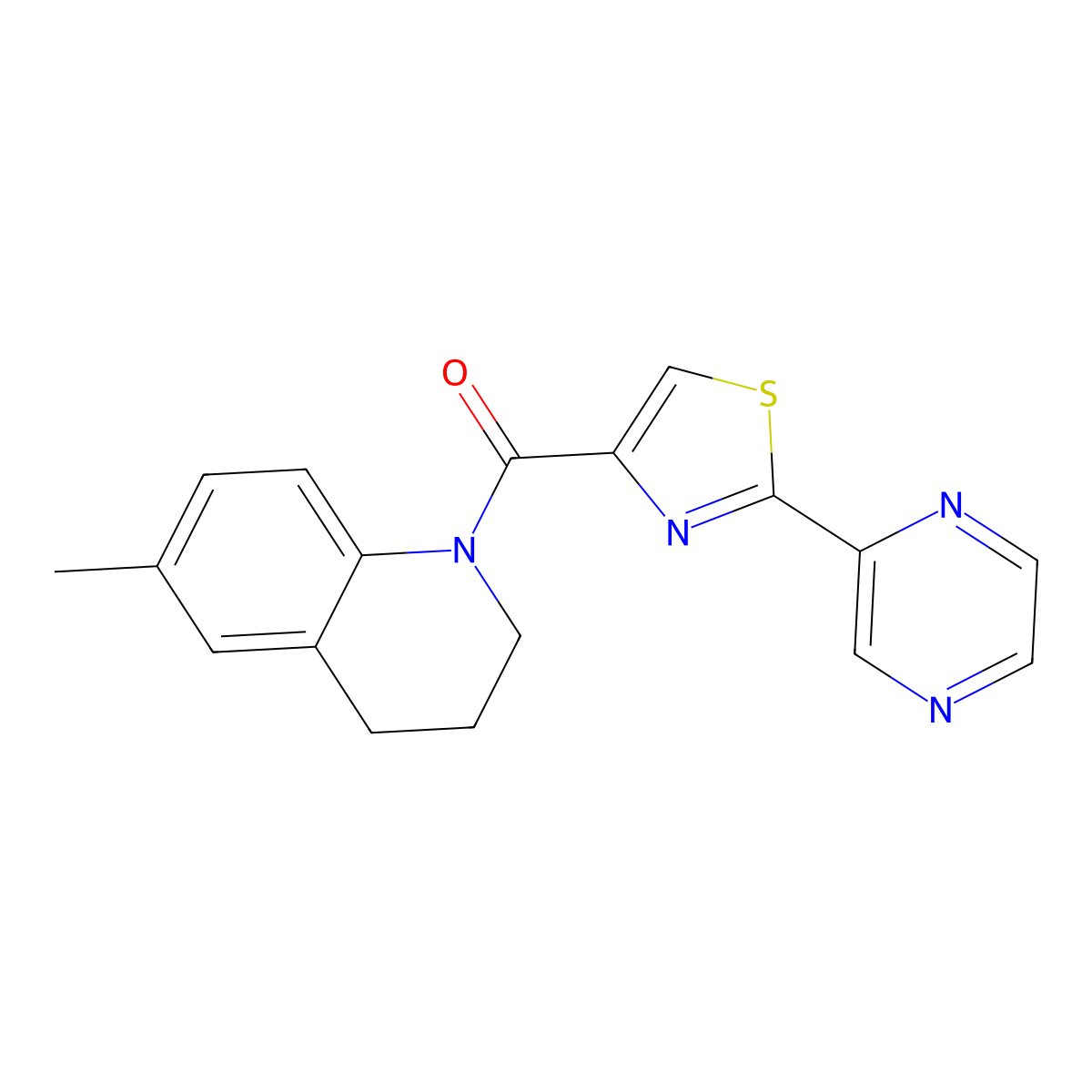 (6-methyl-3,4-dihydroquinolin-1(2H)-yl)(2-(pyrazin-2-yl)thiazol-4-yl)methanone molecular structure, CAS 1234894-03-1