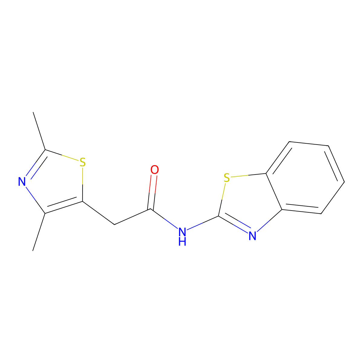 N-(benzo[d]thiazol-2-yl)-2-(2,4-dimethylthiazol-5-yl)acetamide molecular structure, CAS 1234895-07-8