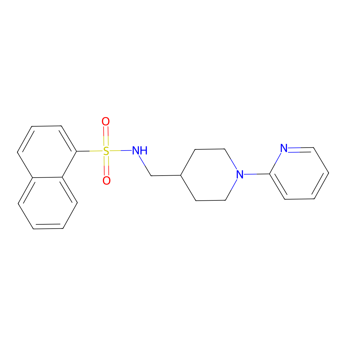 N-((1-(pyridin-2-yl)piperidin-4-yl)methyl)naphthalene-1-sulfonamide molecular structure, CAS 1234896-16-2
