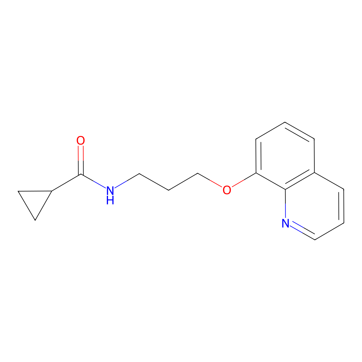 N-[3-(quinolin-8-yloxy)propyl]cyclopropanecarboxamide molecular structure, CAS 1234896-41-3