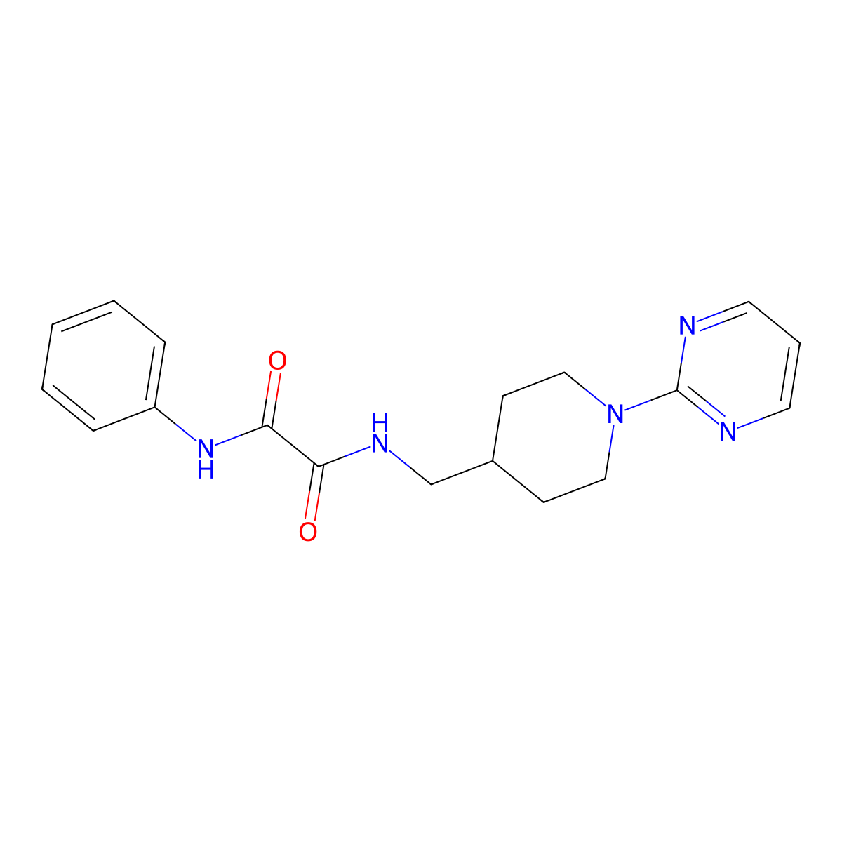 N1-phenyl-N2-((1-(pyrimidin-2-yl)piperidin-4-yl)methyl)oxalamide molecular structure, CAS 1234897-26-7