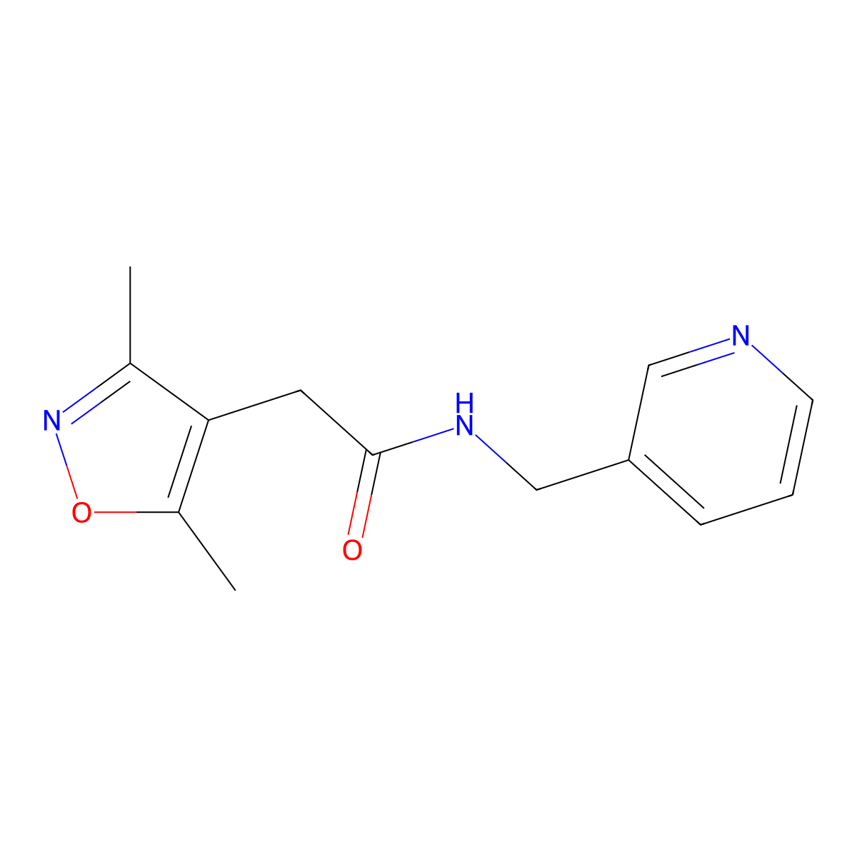 2-(3,5-dimethylisoxazol-4-yl)-N-(pyridin-3-ylmethyl)acetamide molecular structure, CAS 1234899-56-9