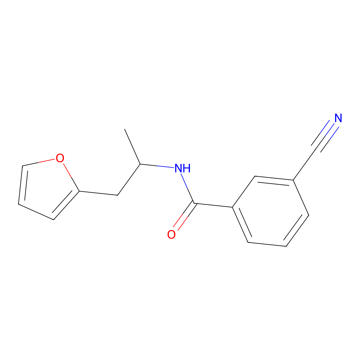 3-cyano-N-[1-(furan-2-yl)propan-2-yl]benzamide molecular structure, CAS 1234900-81-2