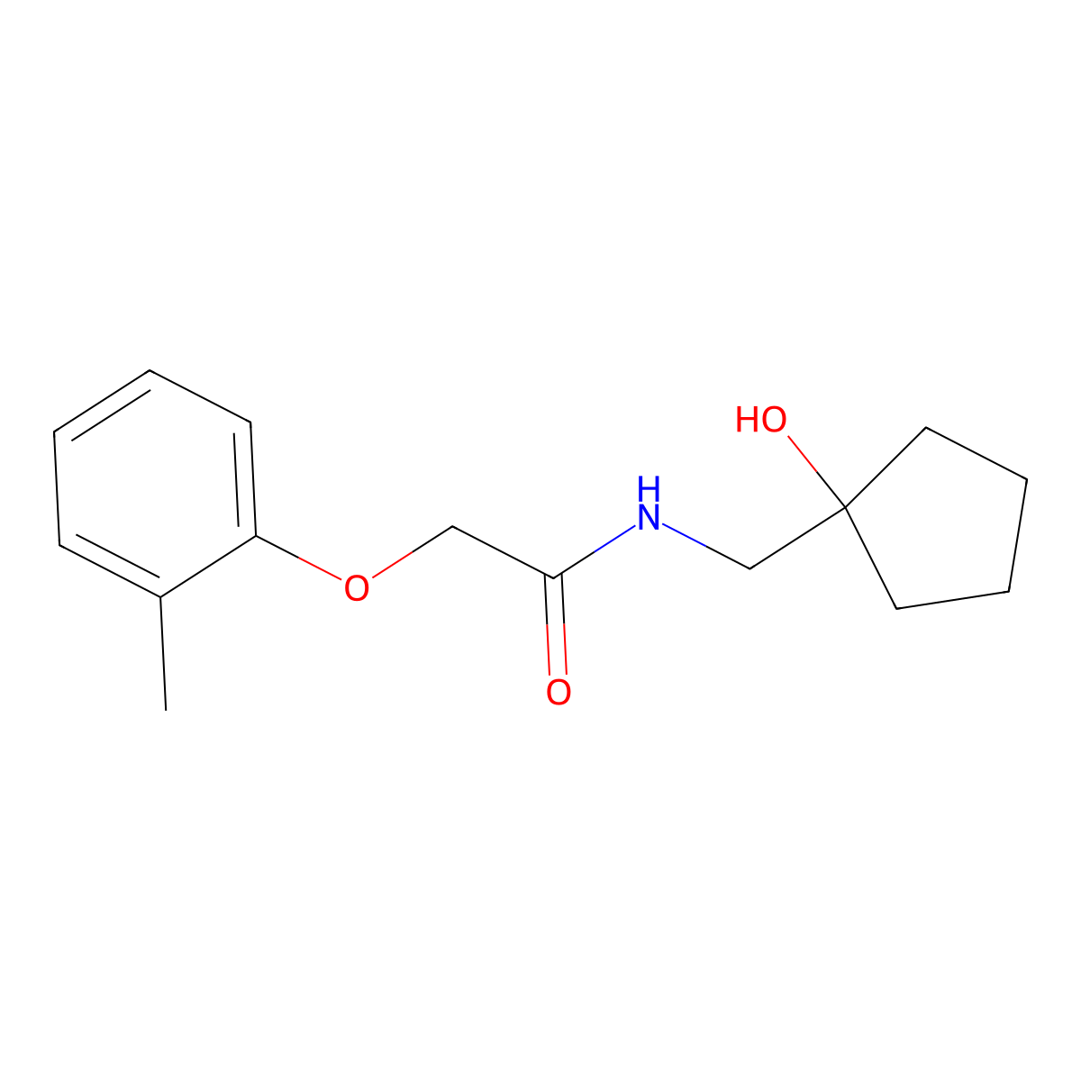 N-((1-hydroxycyclopentyl)methyl)-2-(o-tolyloxy)acetamide molecular structure, CAS 1234902-83-0