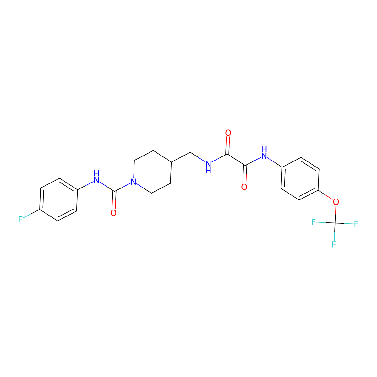 N1-((1-((4-fluorophenyl)carbamoyl)piperidin-4-yl)methyl)-N2-(4-(trifluoromethoxy)phenyl)oxalamide molecular structure, CAS 1234906-25-2
