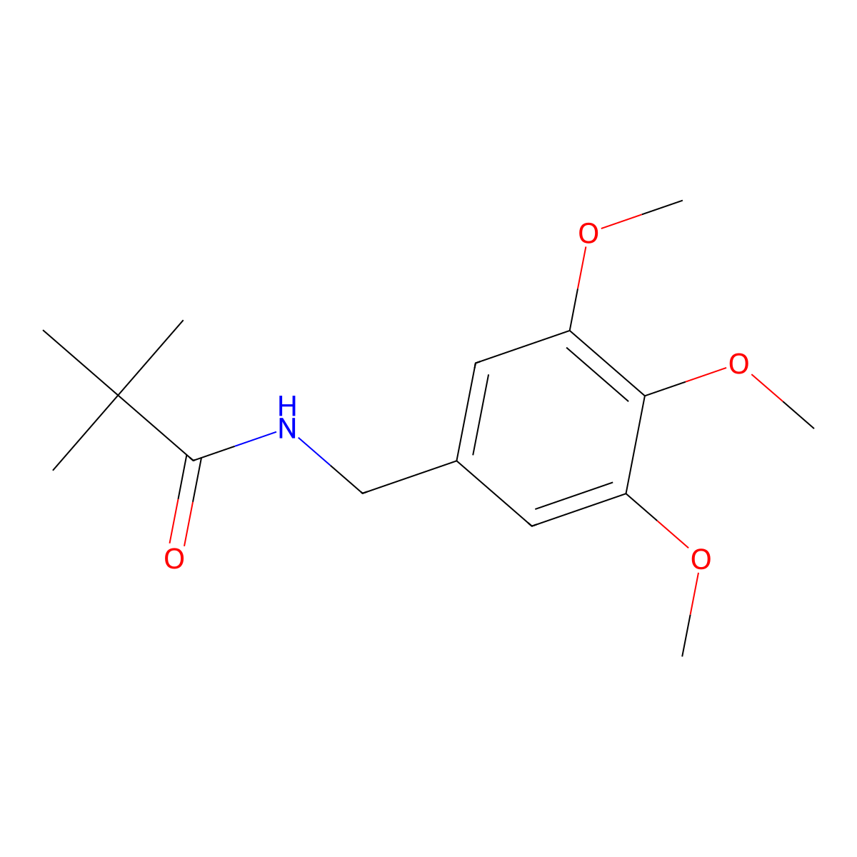 2,2-dimethyl-N-(3,4,5-trimethoxybenzyl)propanamide molecular structure, CAS 1234906-91-2