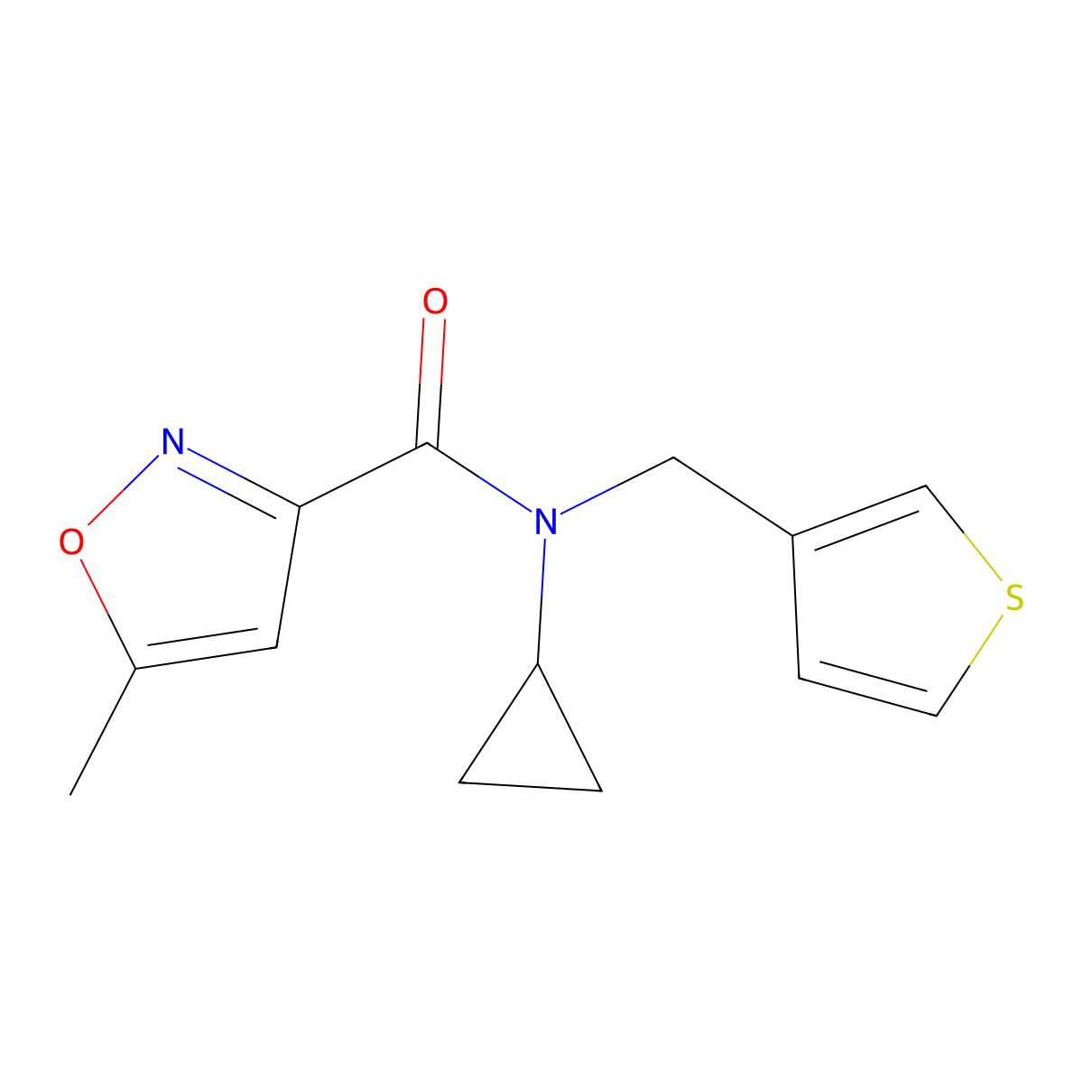 N-cyclopropyl-5-methyl-N-(thiophen-3-ylmethyl)isoxazole-3-carboxamide molecular structure, CAS 1234907-57-3