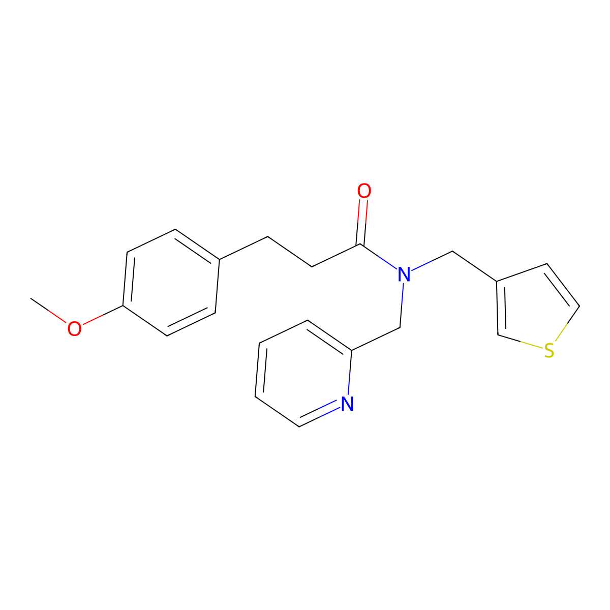 3-(4-methoxyphenyl)-N-(pyridin-2-ylmethyl)-N-(thiophen-3-ylmethyl)propanamide molecular structure, CAS 1234909-24-0