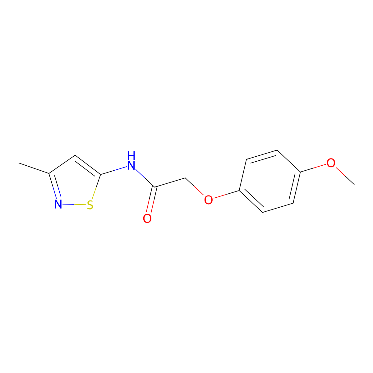 2-(4-methoxyphenoxy)-N-(3-methylisothiazol-5-yl)acetamide molecular structure, CAS 1234909-84-2
