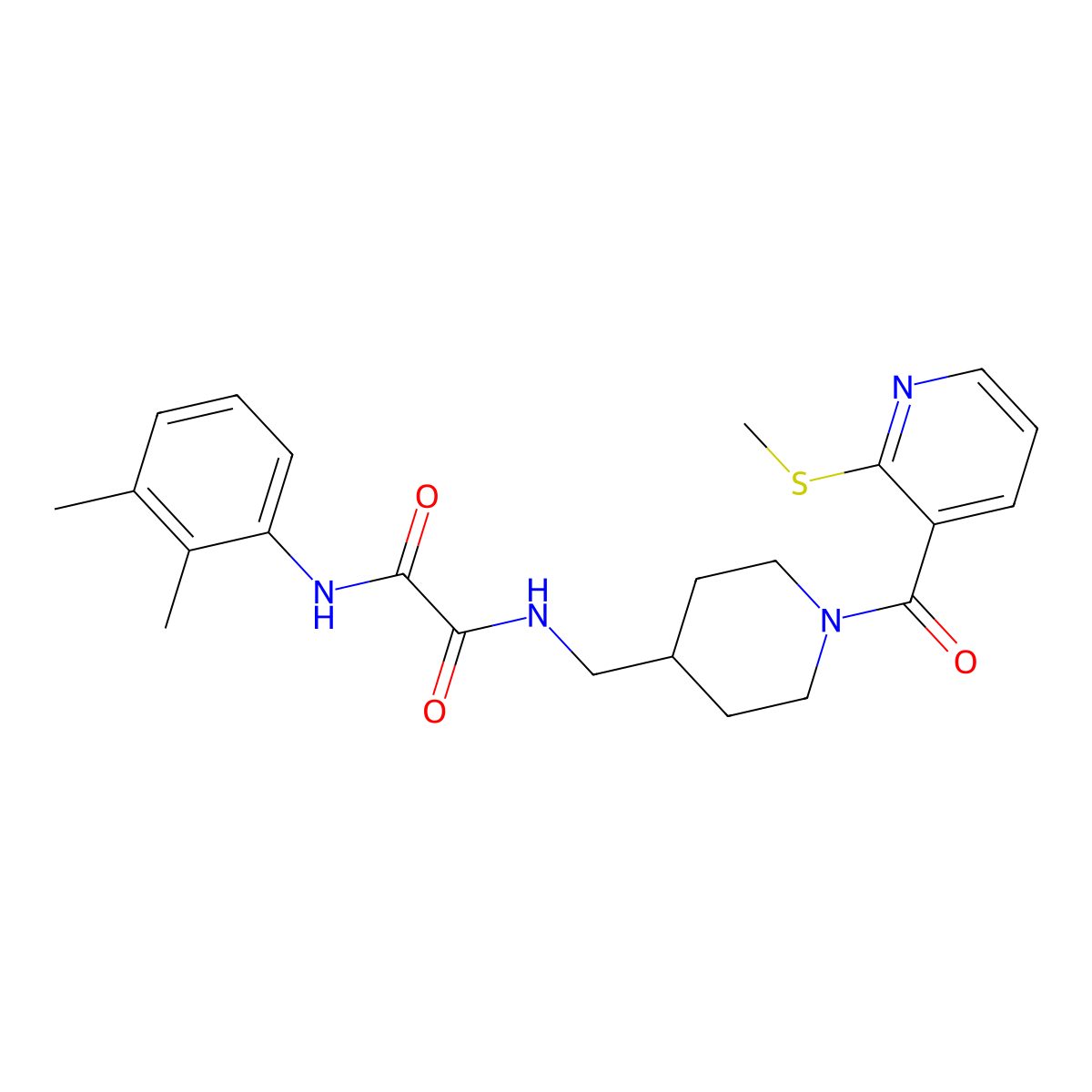 N1-(2,3-dimethylphenyl)-N2-((1-(2-(methylthio)nicotinoyl)piperidin-4-yl)methyl)oxalamide molecular structure, CAS 1234910-31-6