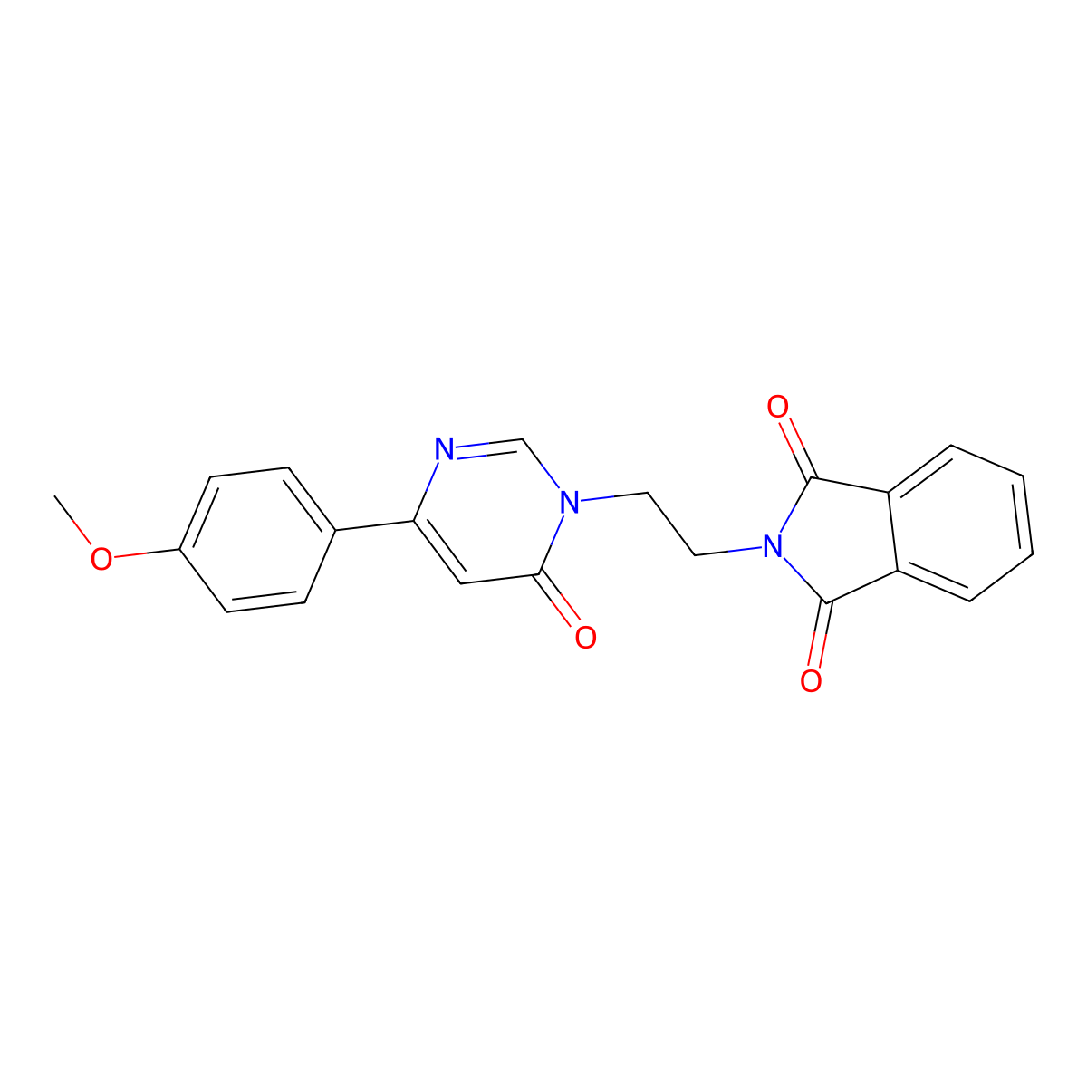 2-(2-(4-(4-methoxyphenyl)-6-oxopyrimidin-1(6H)-yl)ethyl)isoindoline-1,3-dione molecular structure, CAS 1234912-48-1