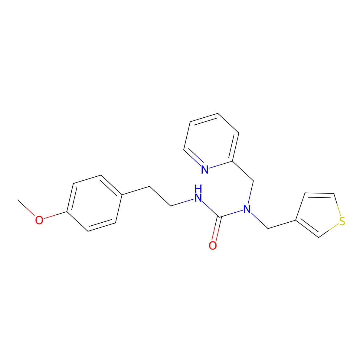 3-(4-Methoxyphenethyl)-1-(pyridin-2-ylmethyl)-1-(thiophen-3-ylmethyl)urea molecular structure, CAS 1234913-32-6