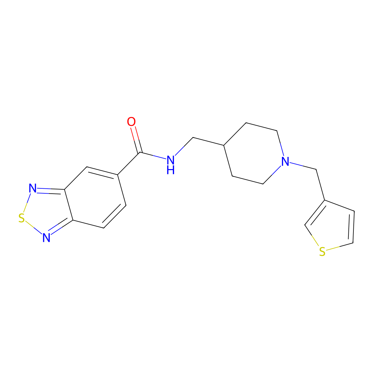 N-((1-(thiophen-3-ylmethyl)piperidin-4-yl)methyl)benzo[c][1,2,5]thiadiazole-5-carboxamide molecular structure, CAS 1234914-96-5