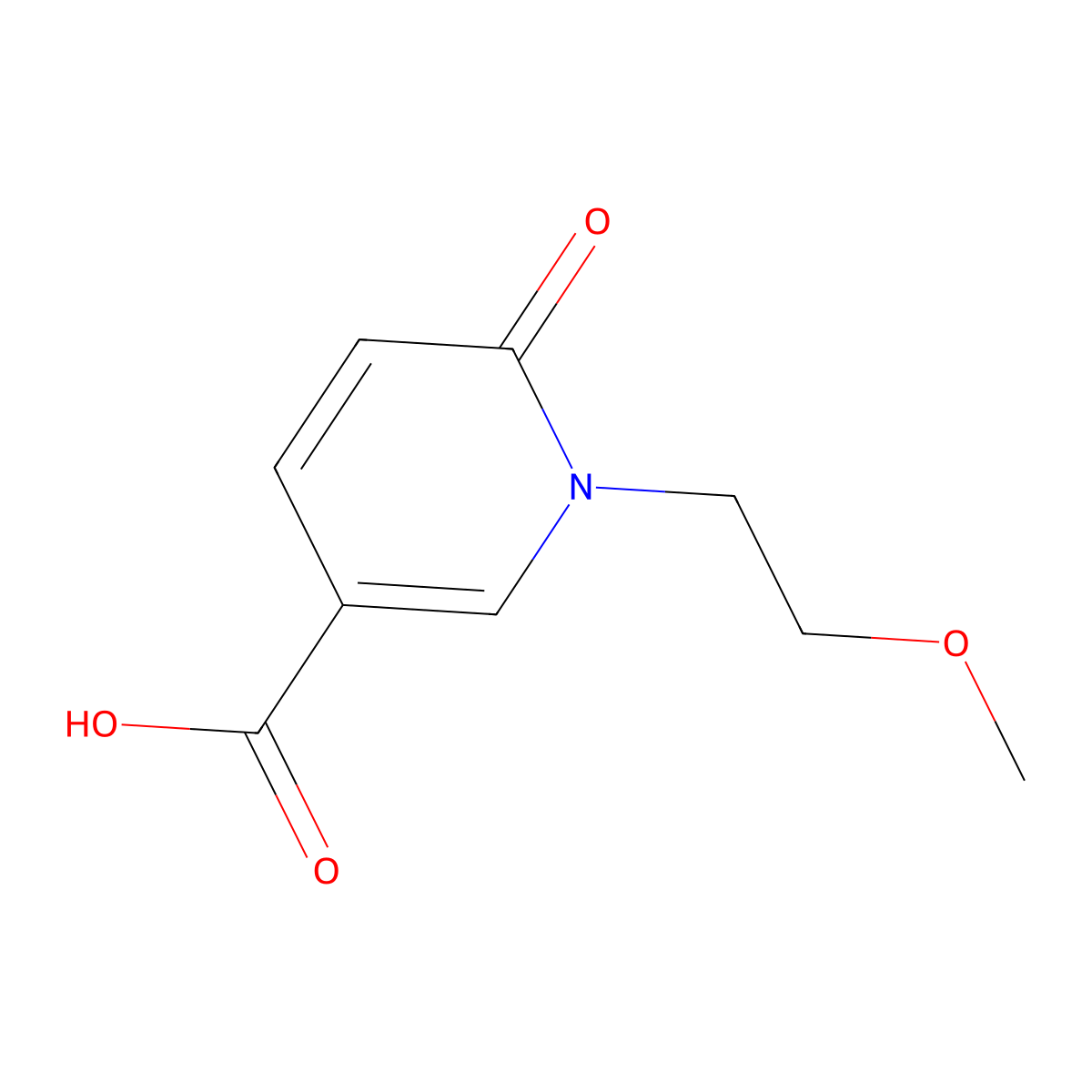 1-(2-Methoxyethyl)-6-oxo-1,6-dihydropyridine-3-carboxylic acid molecular structure, CAS 1234914-99-8
