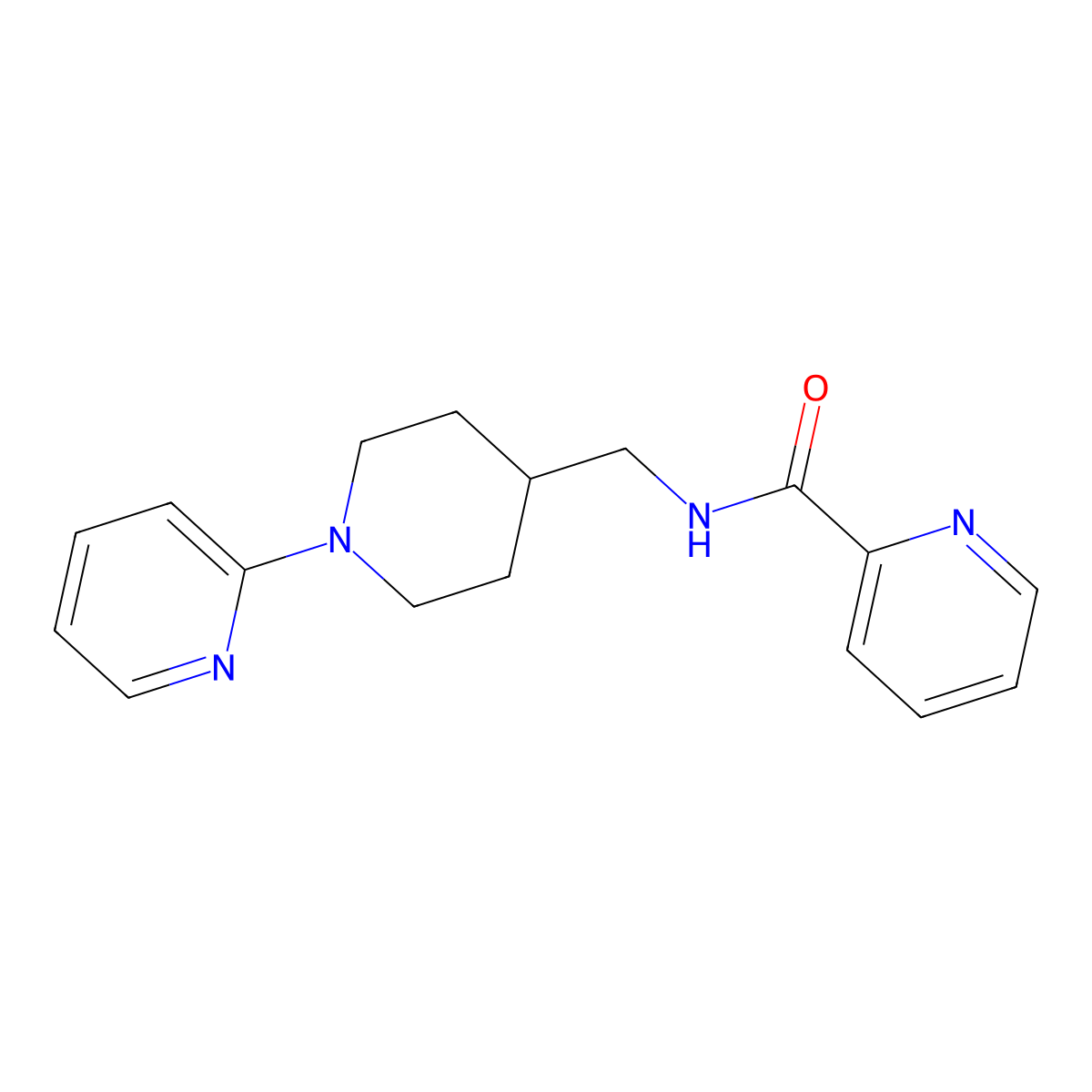 N-((1-(pyridin-2-yl)piperidin-4-yl)methyl)picolinamide molecular structure, CAS 1234916-77-8