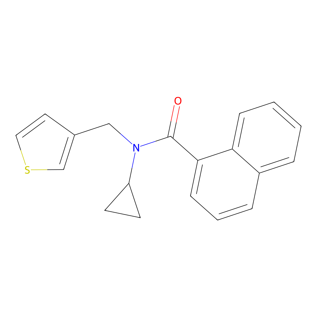 N-cyclopropyl-N-(thiophen-3-ylmethyl)-1-naphthamide molecular structure, CAS 1234919-65-3