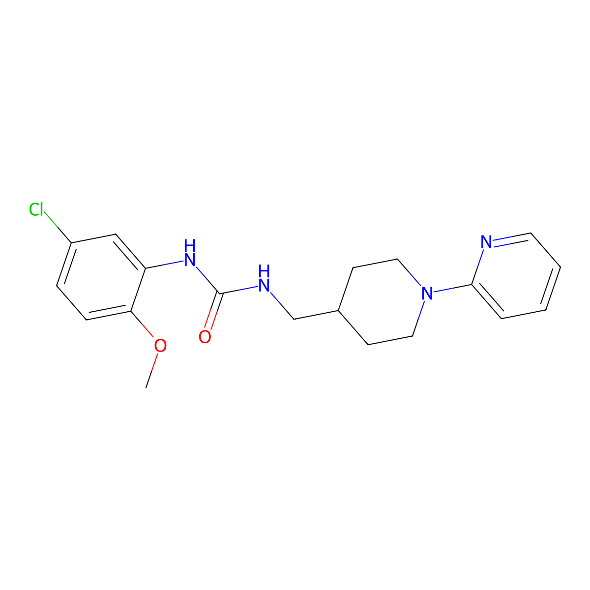 3-(5-Chloro-2-methoxyphenyl)-1-{[1-(pyridin-2-yl)piperidin-4-yl]methyl}urea molecular structure, CAS 1234920-59-2
