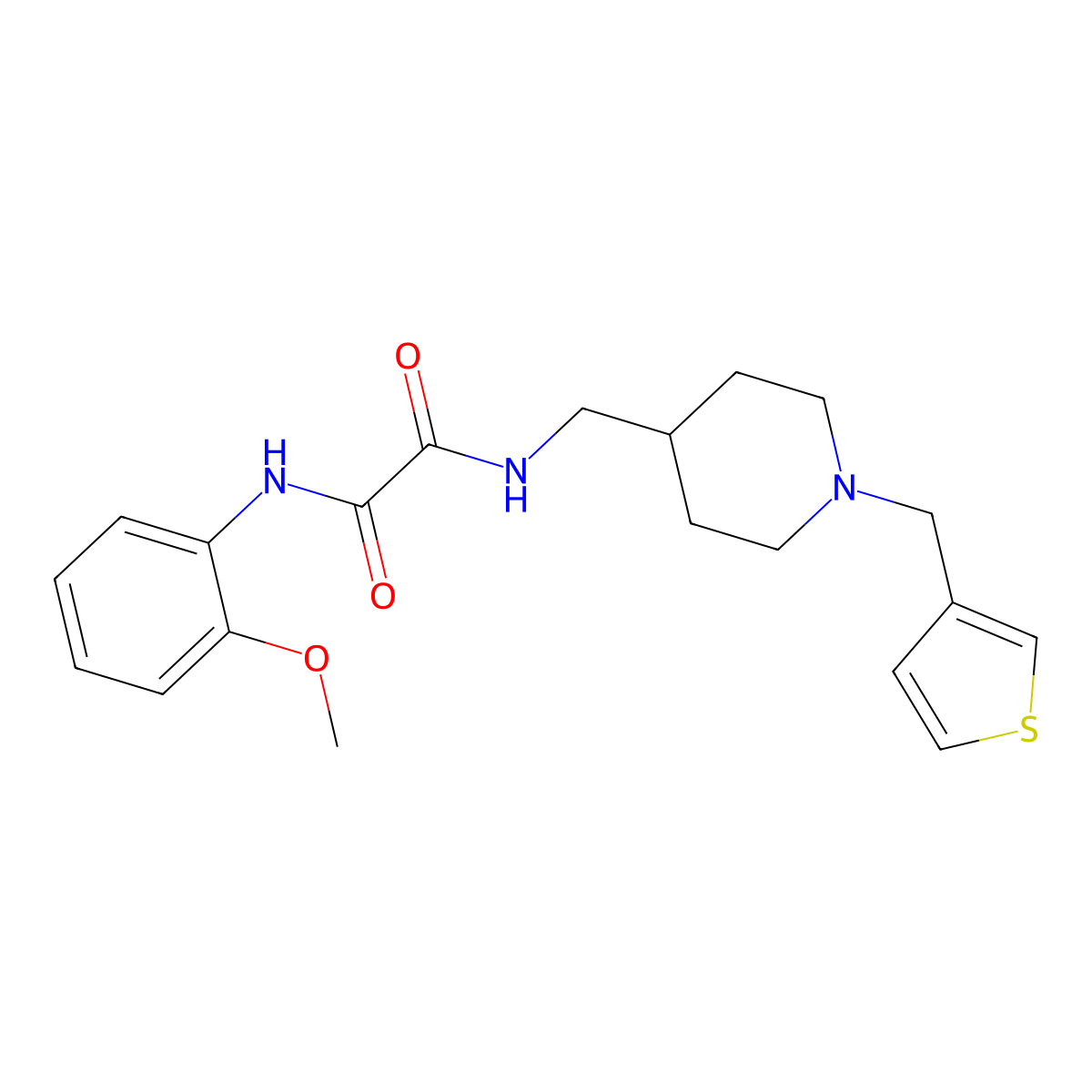 N1-(2-methoxyphenyl)-N2-((1-(thiophen-3-ylmethyl)piperidin-4-yl)methyl)oxalamide molecular structure, CAS 1234921-16-4