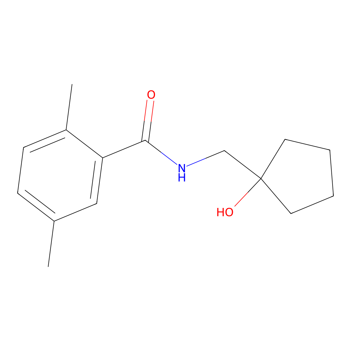 N-[(1-hydroxycyclopentyl)methyl]-2,5-dimethylbenzamide molecular structure, CAS 1234921-25-5