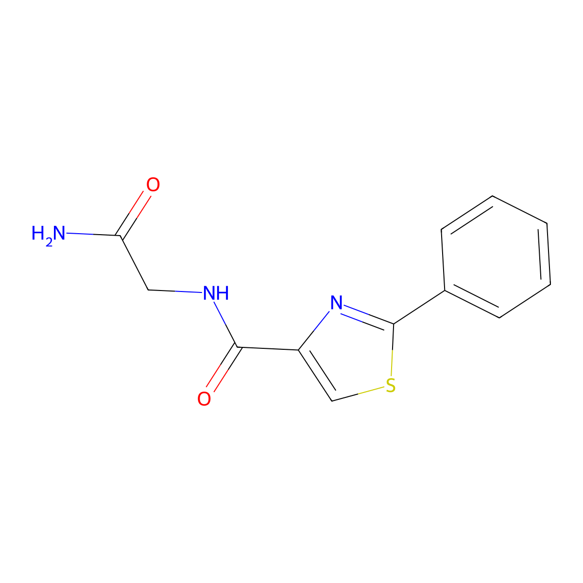 2-[(2-Phenyl-1,3-thiazol-4-yl)formamido]acetamide molecular structure, CAS 1234923-12-6