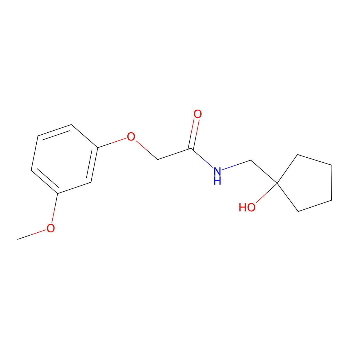 N-[(1-hydroxycyclopentyl)methyl]-2-(3-methoxyphenoxy)acetamide molecular structure, CAS 1234924-95-8