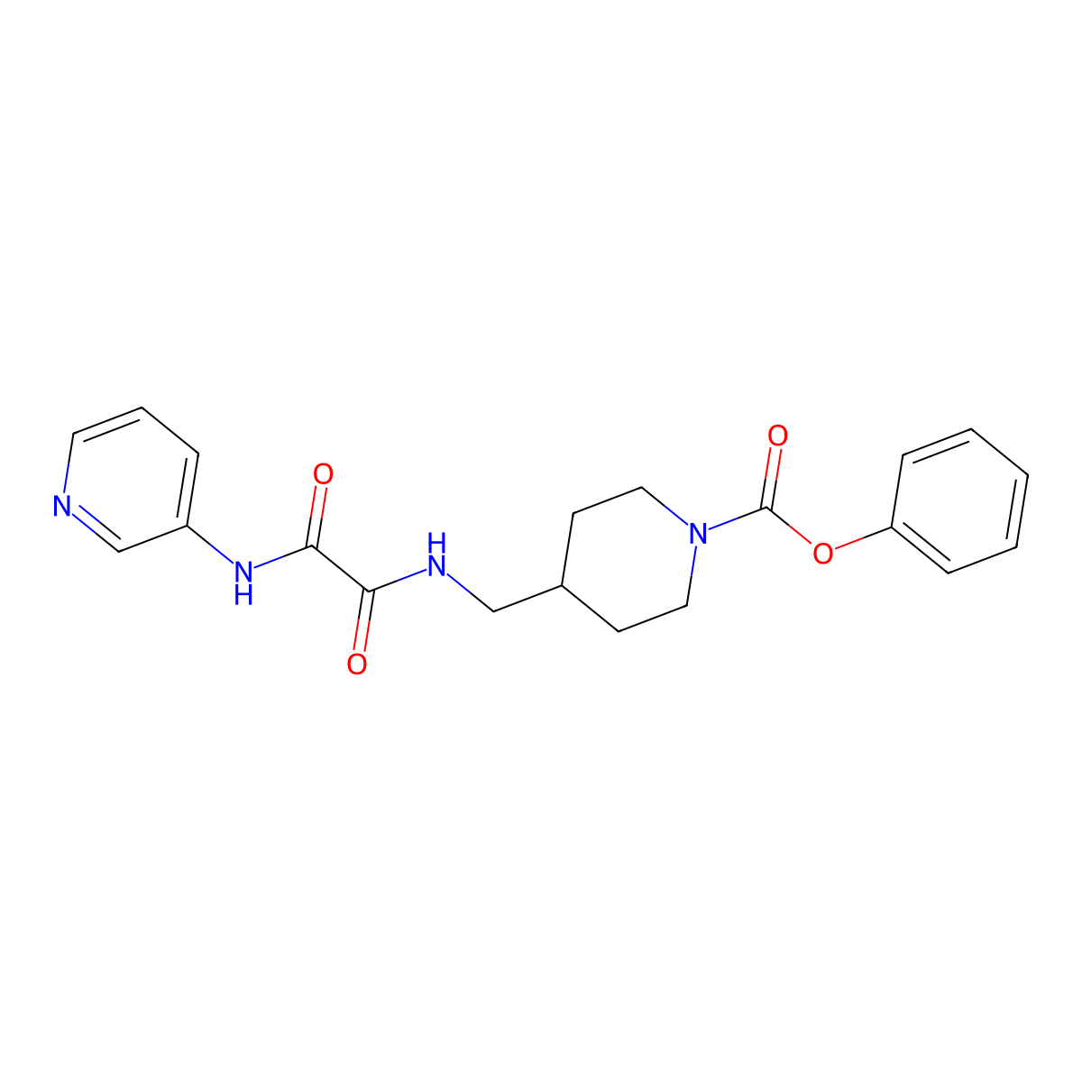 Phenyl 4-({[(pyridin-3-yl)carbamoyl]formamido}methyl)piperidine-1-carboxylate molecular structure, CAS 1234927-52-6