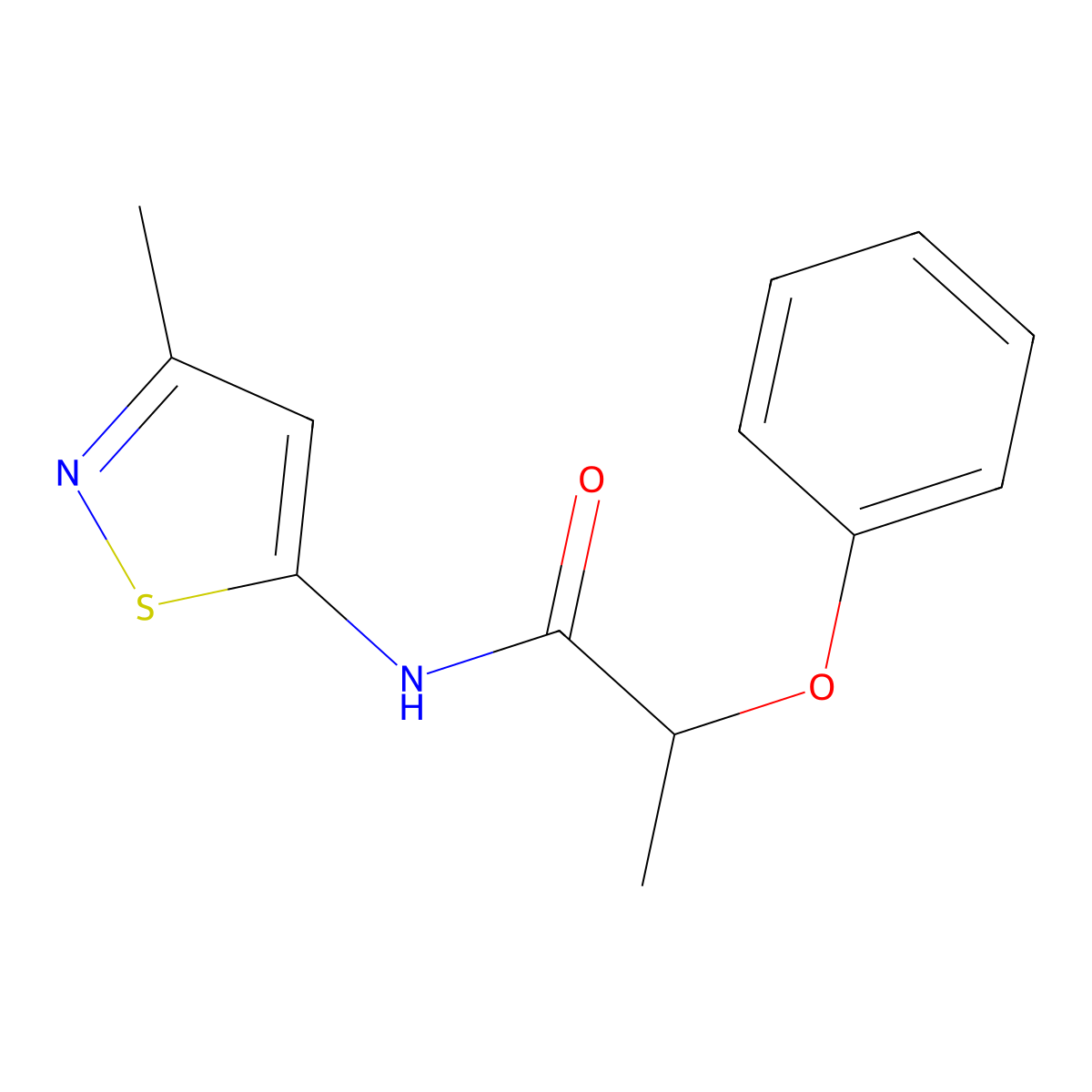 N-(3-methylisothiazol-5-yl)-2-phenoxypropanamide molecular structure, CAS 1234930-93-8