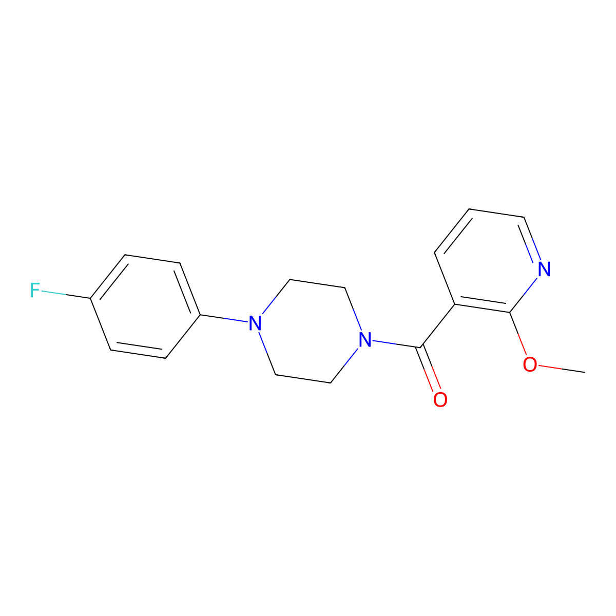 (4-(4-Fluorophenyl)piperazin-1-yl)(2-methoxypyridin-3-yl)methanone molecular structure, CAS 1234931-09-9