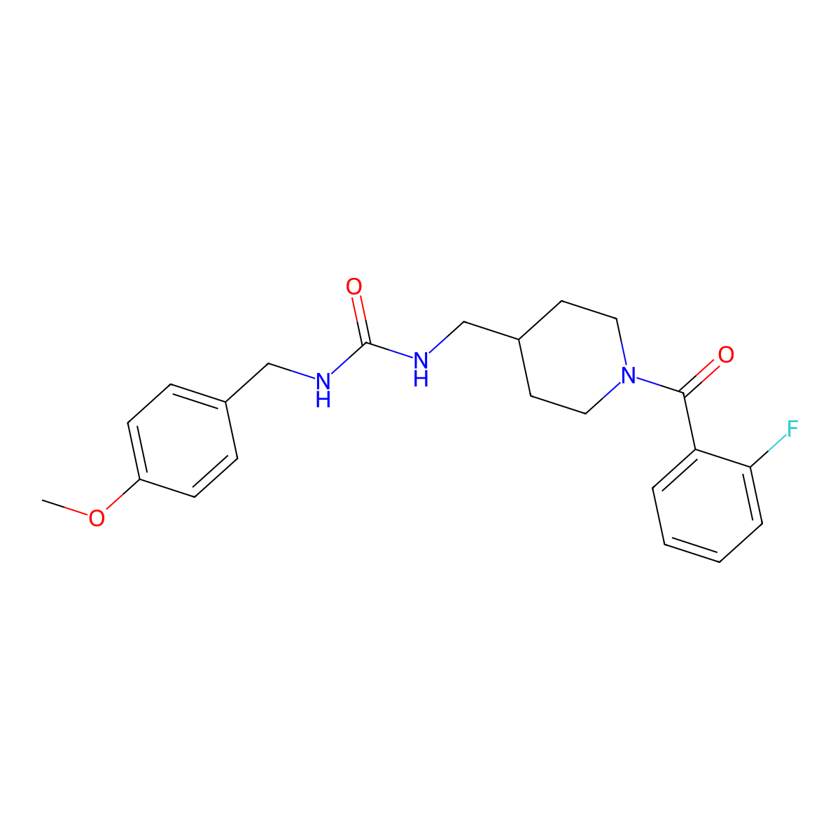 1-((1-(2-Fluorobenzoyl)piperidin-4-yl)methyl)-3-(4-methoxybenzyl)urea molecular structure, CAS 1234932-14-9