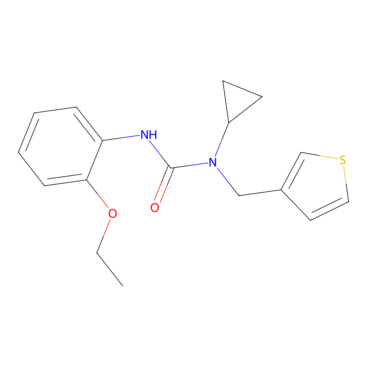 1-Cyclopropyl-3-(2-ethoxyphenyl)-1-(thiophen-3-ylmethyl)urea molecular structure, CAS 1234932-60-5