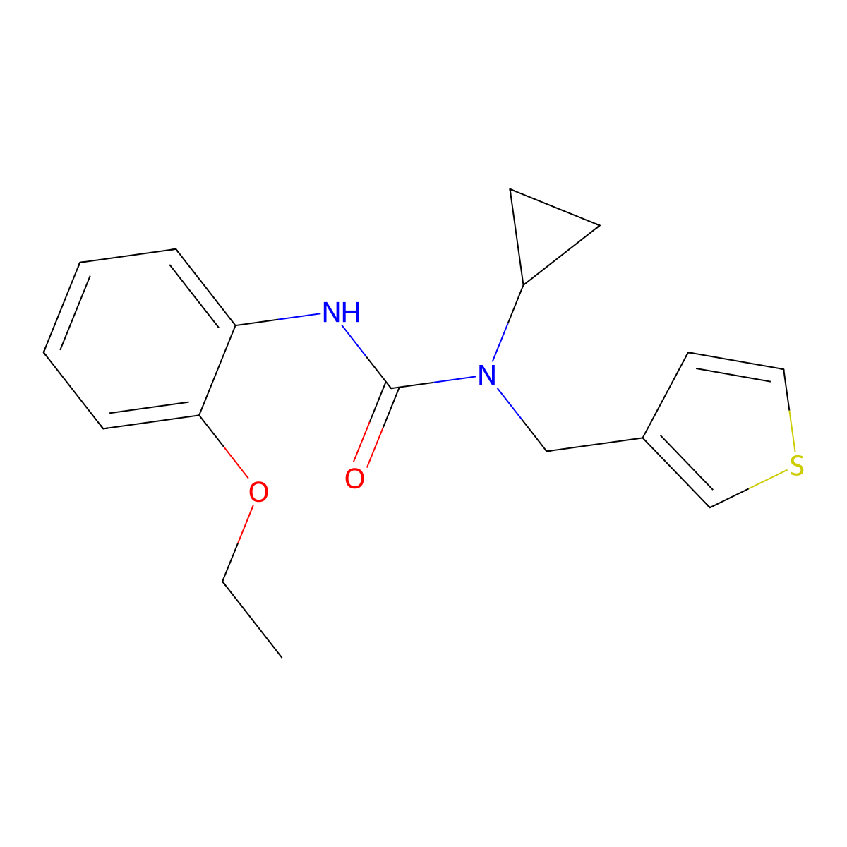 1-Cyclopropyl-3-(2-ethoxyphenyl)-1-(thiophen-3-ylmethyl)urea molecular structure, CAS 1234932-60-5