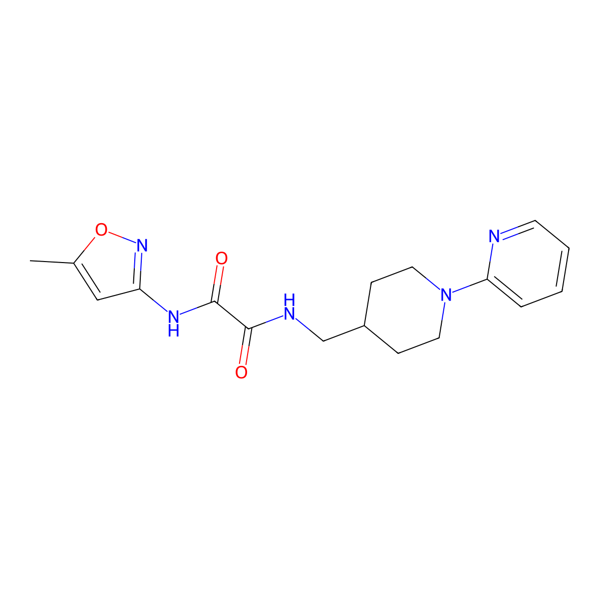 N1-(5-methylisoxazol-3-yl)-N2-((1-(pyridin-2-yl)piperidin-4-yl)methyl)oxalamide molecular structure, CAS 1234933-24-4