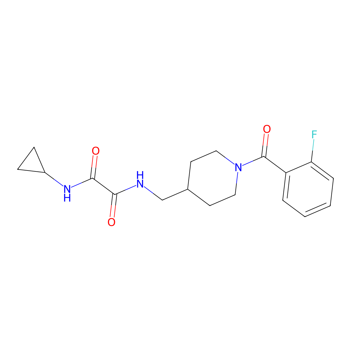 N1-cyclopropyl-N2-((1-(2-fluorobenzoyl)piperidin-4-yl)methyl)oxalamide molecular structure, CAS 1234933-31-3