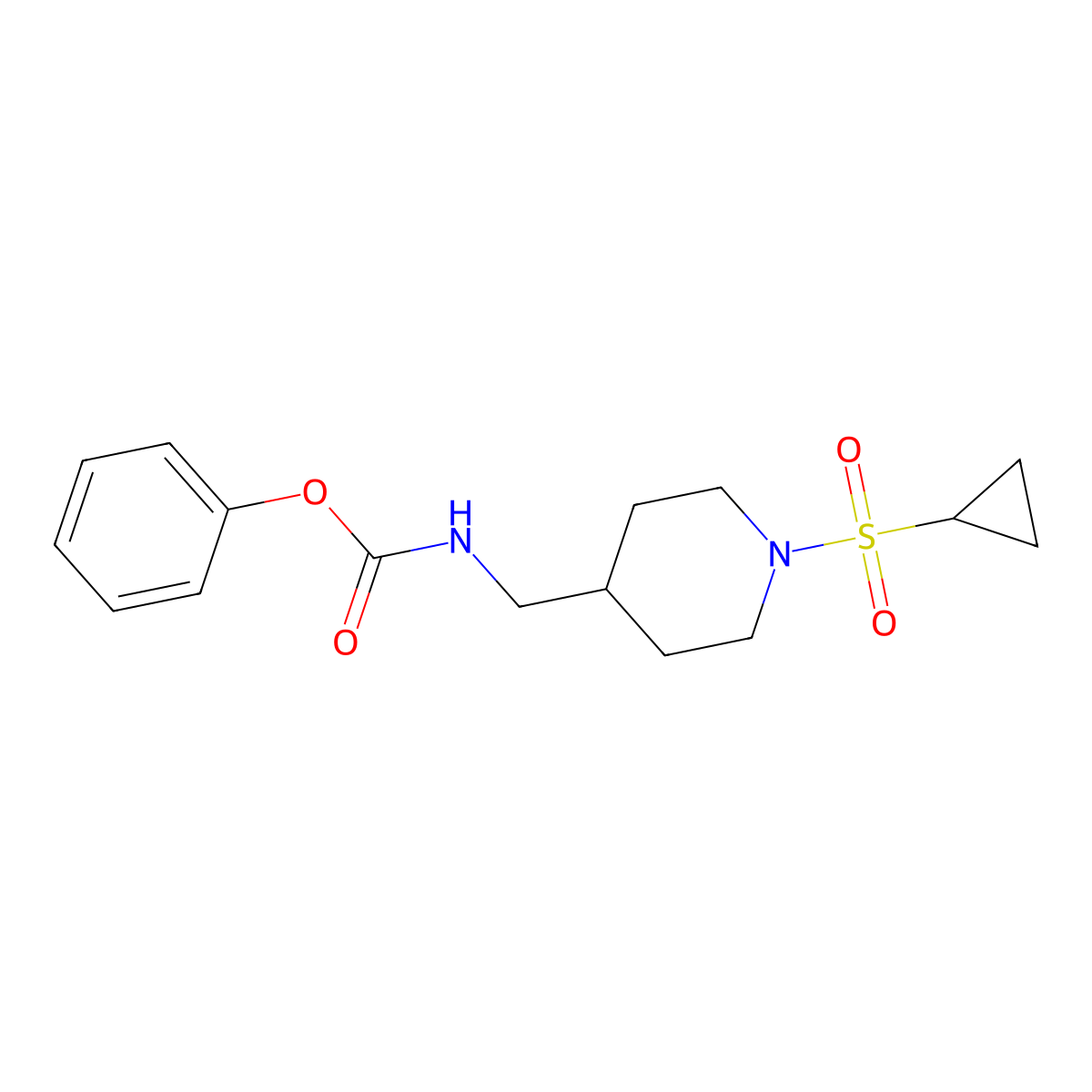 Phenyl ((1-(cyclopropylsulfonyl)piperidin-4-yl)methyl)carbamate molecular structure, CAS 1234933-42-6